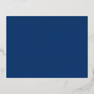 Create Your Own blank dark blue Foil Holiday Postcard
