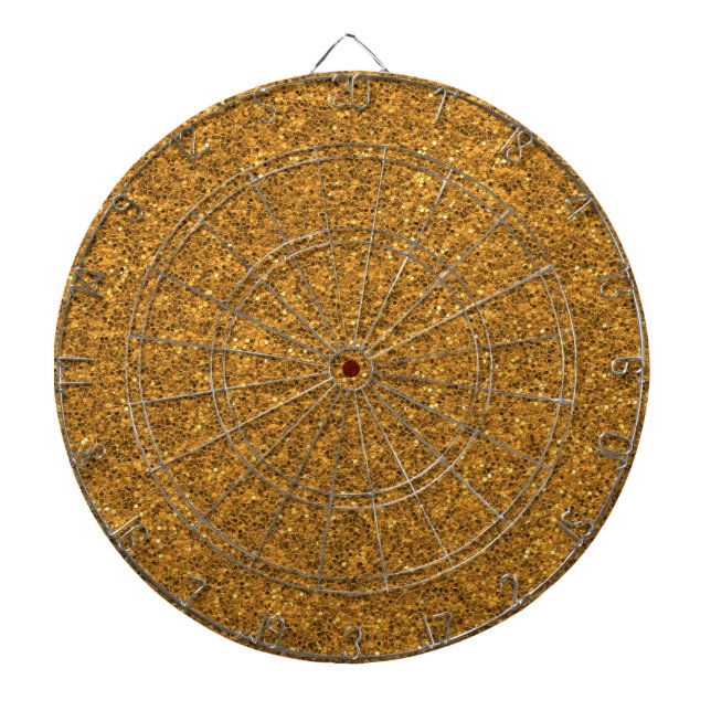 Create Your Own Blank Gold Glitter Dart Board (Front)