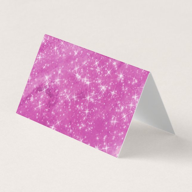 Create Your Own Blank Magenta Glitter Business Card (Front)