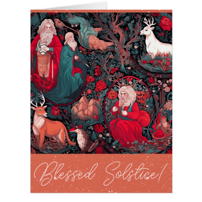Create Your Own Blessed Solstice Gnomes Deer Cards (Front)