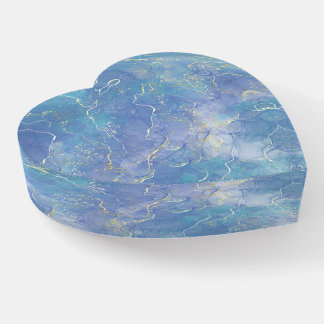 Create Your Own Blue and Gold Marbled Paperweight