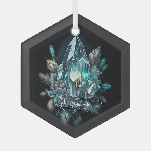 Create Your Own Blue Crystals Glass Ornament (Front)