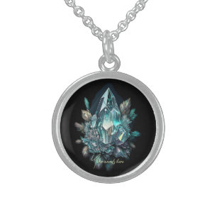 Create Your Own Blue Crystals Sterling Silver Necklace