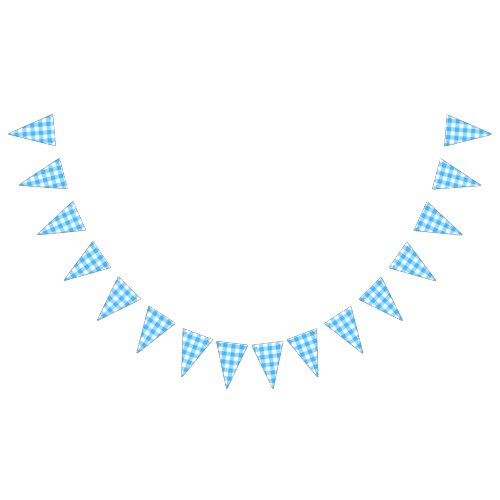 Create Your Own Blue Gingham Bunting Flags