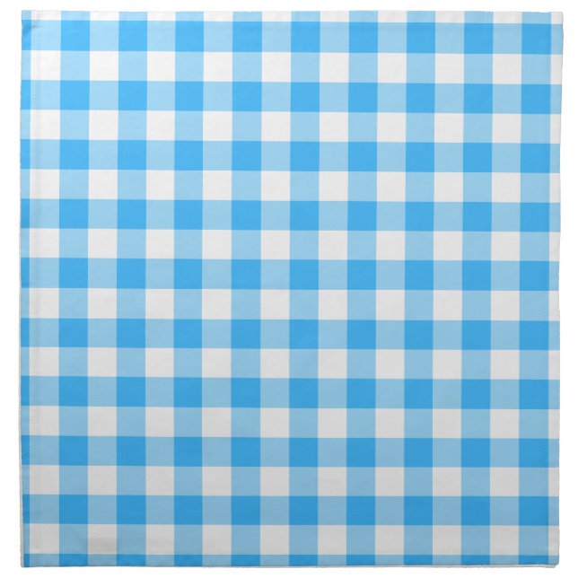 Create Your Own Blue Gingham Country Wedding Cloth Napkin (Front)