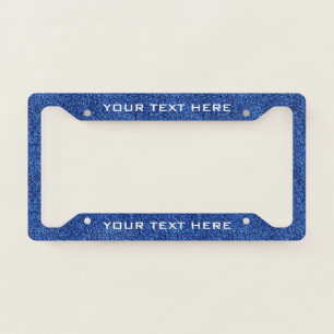Create Your Own Blue Glitter Custom  License Plate Frame