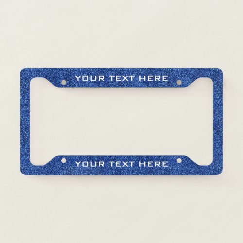 Create Your Own Blue Glitter Custom  License Plate Frame