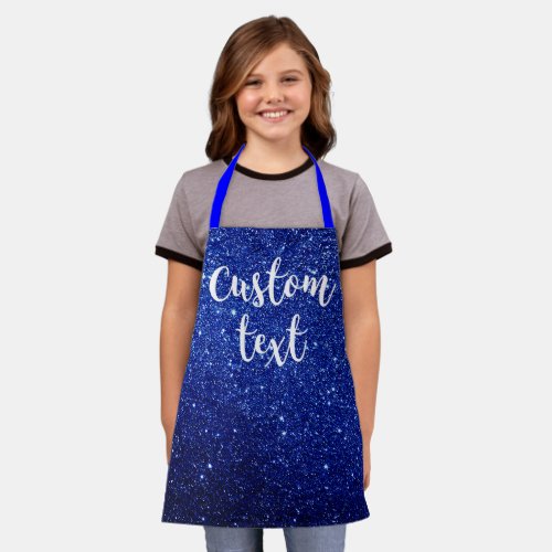 Create Your Own Blue Glitter  Personalized Kids Ap Apron