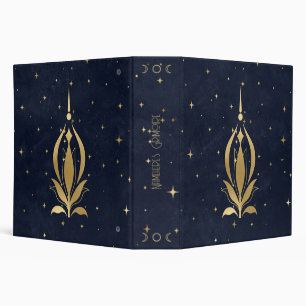 Create Your Own Blue & Gold Celestial Lotus 3 Ring Binder
