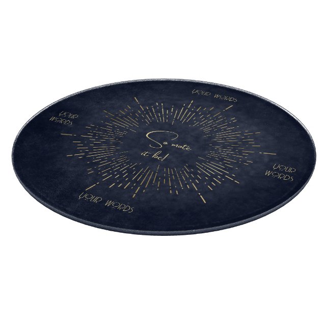 Create Your Own Blue & Gold Celestial Mandala Cutting Board (Corner)