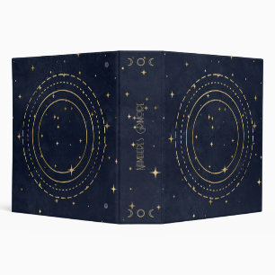 Create Your Own Blue & Gold Celestial Rings 3 Ring Binder