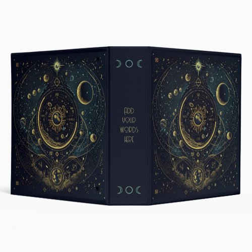 Create Your Own Blue  Gold Celestial Sky Charts 3 Ring Binder
