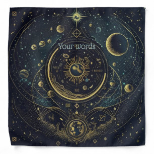 Create Your Own Blue & Gold Celestial Sky Charts Bandana