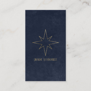 Create Your Own Blue & Gold Eight-Pointed Star Business Card
