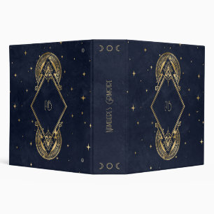 Create Your Own Blue & Gold Ornate Tribal 3 Ring Binder