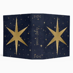 Create Your Own Blue & Gold Six-Pointed Star 3 Ring Binder