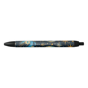 Create Your Own Blue & Gold Sun Moon & Stars Pen