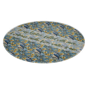 Create Your Own Blue Jays Yellow Flowers Blue Cutting Board