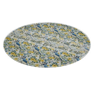 Create Your Own Blue Jays Yellow Flowers Cutting Board