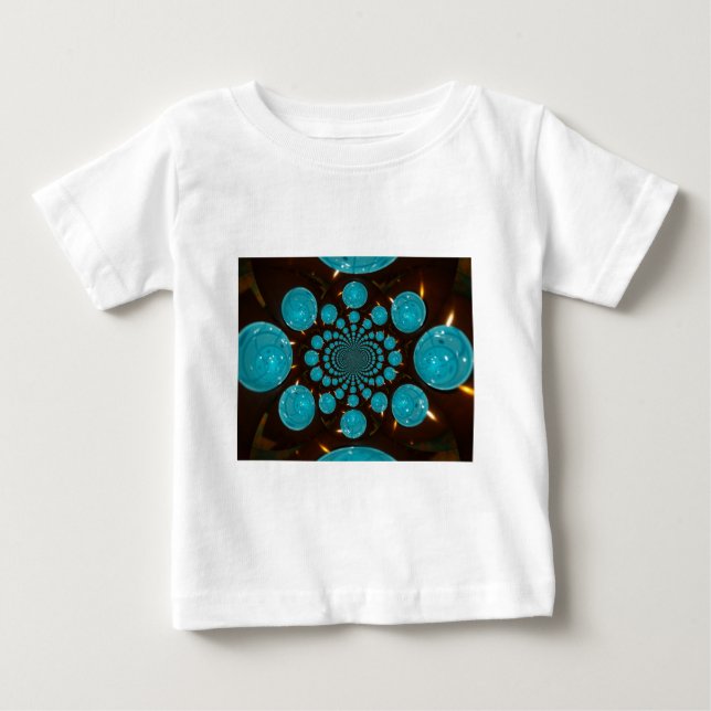 Create Your Own Blue Light Kaleidoscope Art Design Baby T-Shirt (Front)