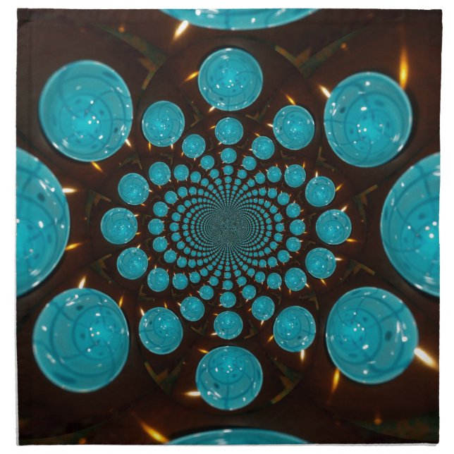 Create Your Own Blue Lights Kaleidoscope  Cloth Napkin (Front)