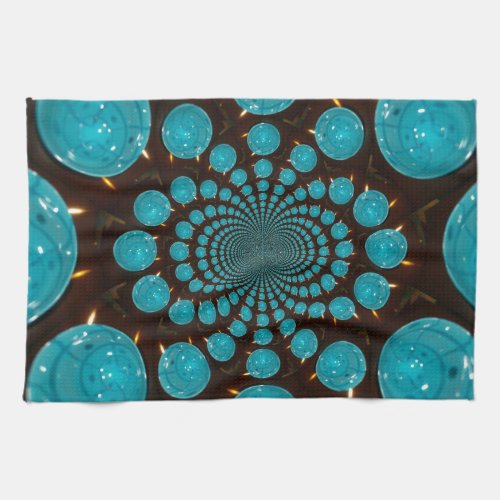 Create Your Own Blue Lights Kaleidoscope  Kitchen Towel