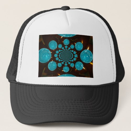 Create Your Own Blue Lights Kaleidoscope  Trucker Hat