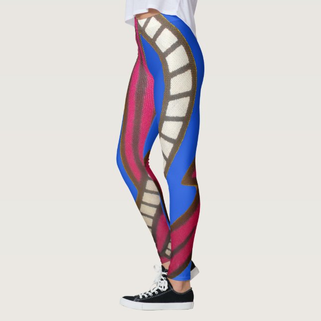 Create Your Own Blue nautical latest Outdoor Games Leggings (Left)