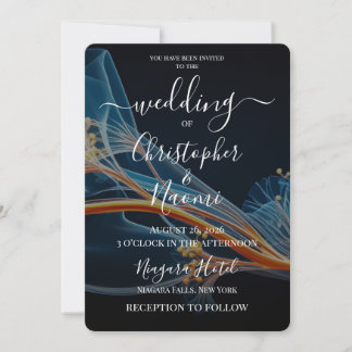 Create Your Own Blue & Orange X-Ray Flowers Invitation