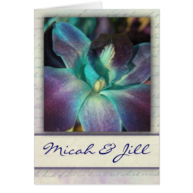 Create your own blue orchid design cards (Front)