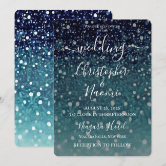 Create Your Own Blue Painted Glitter Invitation