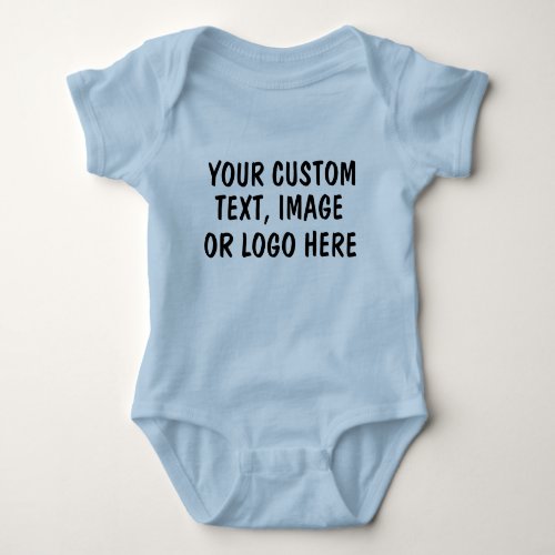 Create Your Own Blue Personalized Custom Baby Boy Baby Bodysuit