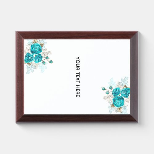 Create Your Own Blue Rose Elegant Award Plaque