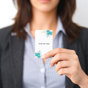 Create Your Own Blue Rose Elegant Badge
