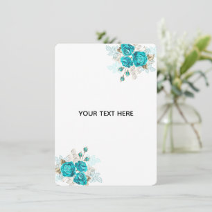 Create Your Own Blue Rose Elegant Note Card