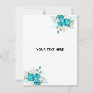 Create Your Own Blue Rose Elegant Note Card