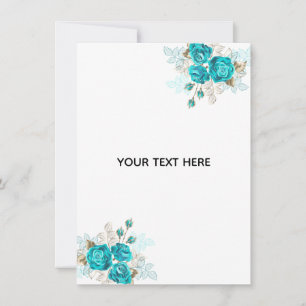 Create Your Own Blue Rose Elegant Note Card