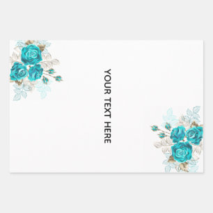 Create Your Own Blue Rose Elegant Wrapping Paper Sheets