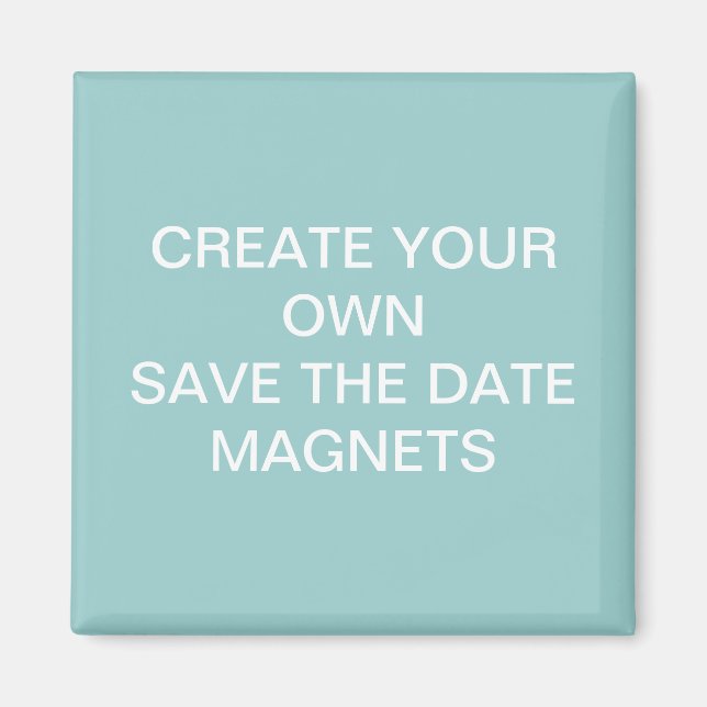Create Your Own Blue Save the Date Wedding Magnets (Front)