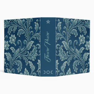 Create Your Own Blue Teal Embossed Vintage Vine 3 Ring Binder