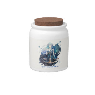 Create Your Own Blue & Teal Libra Zodiac Wish Jar