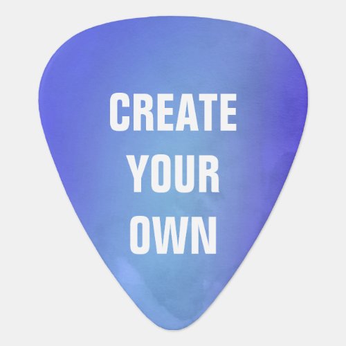 Create Your Own Blue Watercolor Painting Guitar Pick