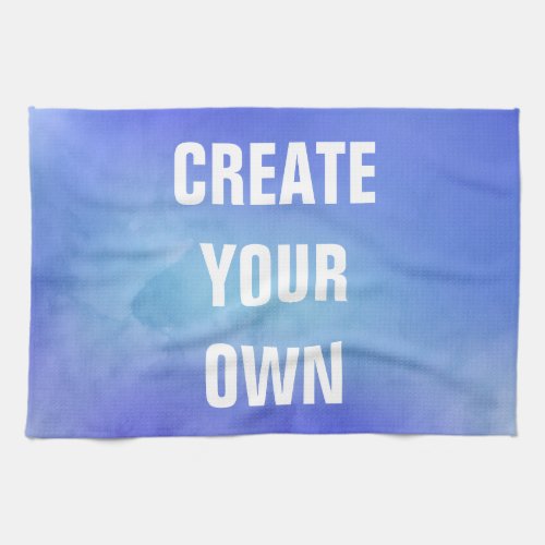 Create Your Own Blue Watercolor Painting Kitchen Towel