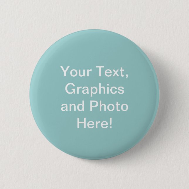 Create Your Own! Blue Wedding Button Pin (Front)