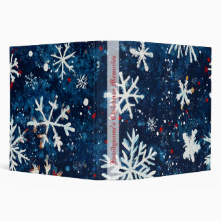 Create Your Own Blue & White Snowflakes 3 Ring Binder