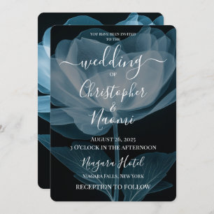 Create Your Own Blue X-Ray Flower Wedding Invitation