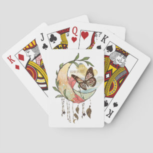 Create Your Own Boho Butterfly Moon Dreamcatcher Poker Cards