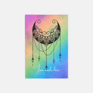 Create Your Own Boho Floral Moon Silhouette Rug