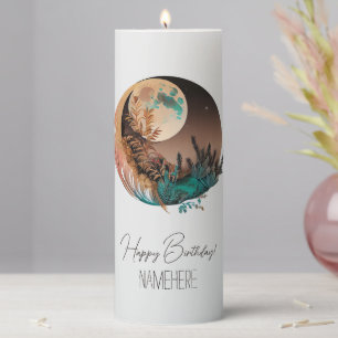 Create Your Own Boho Full Moon Sky Scape Pillar Candle