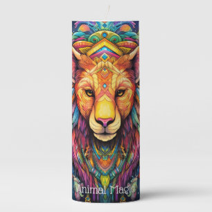Create Your Own Boho Lioness Totem Animal Pillar Candle